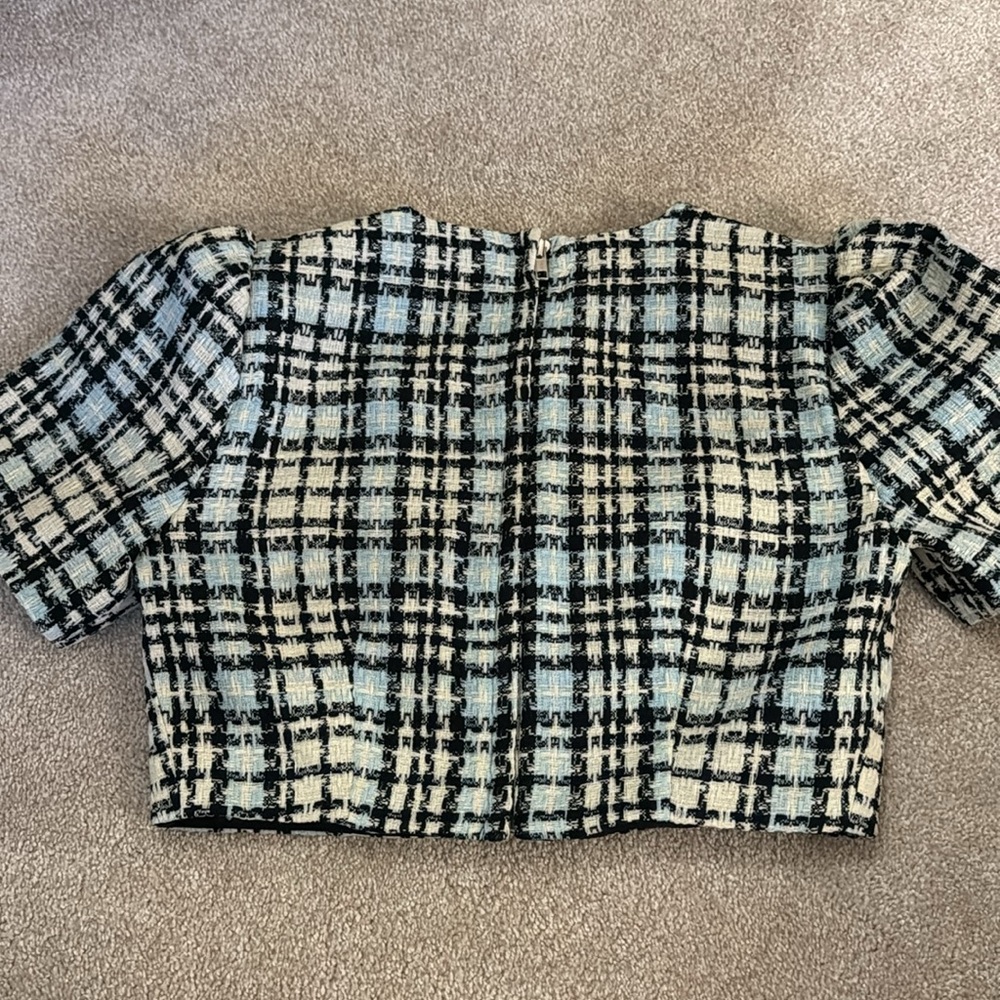 Reformation Nicky Top in Sky Tweed (size 4) - Picture 5 of 5